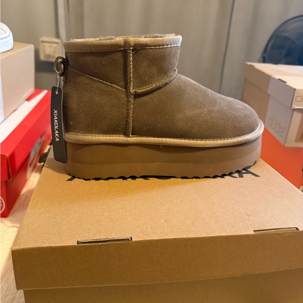 Adult Tan Platform Boots